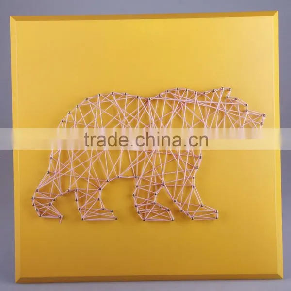 Hand-made Wooden String Wall Art With the Bear Shaped Design for Home Decoration photo-2