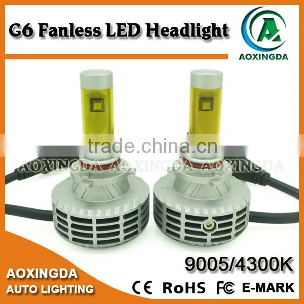 2015 Latest Developmental 9005 HB3 LED Headlight G6 Fanless All in One 6000LM LED Headlight photo-4