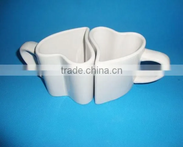 Amazing Heart Shaped Couple Mugs, Porcelain Couple Mug With OEM Design photo-5