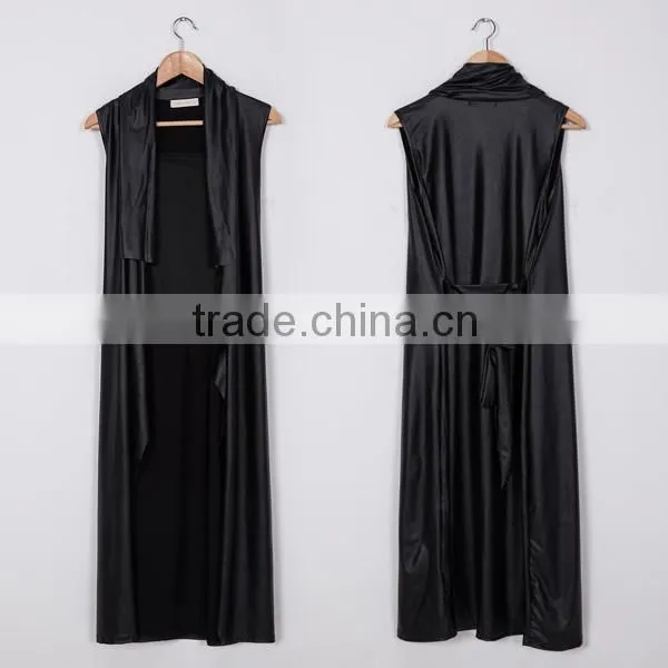 Wholesale Hot Selling Products Black Sleeveless Coat Women Fashion Long Coats in Guangzhou photo-6