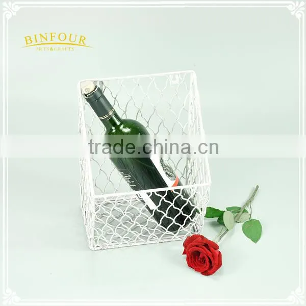Metal White Wire Basket Stand Display Rack for Table photo-2