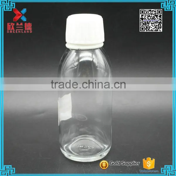 Clear Glass 125ml Childproof Cap Empty Cough Syrup Bottle photo-5