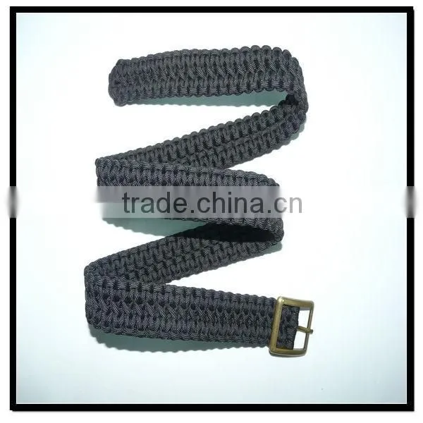 35mm Wide Black Braided Nylon Belt With Square Buckle photo-4