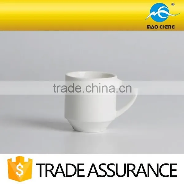 White Durable Ceramic Rimmed Espresso Cup With Saucer photo-2