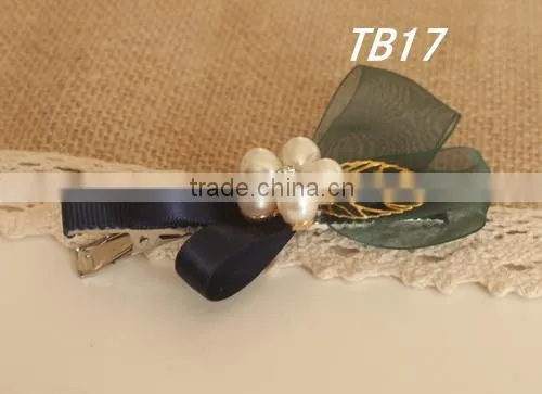 Fancy Chiffon Satin Ribbon Rhinestone Hair Clip Girls Quality Choice photo-5