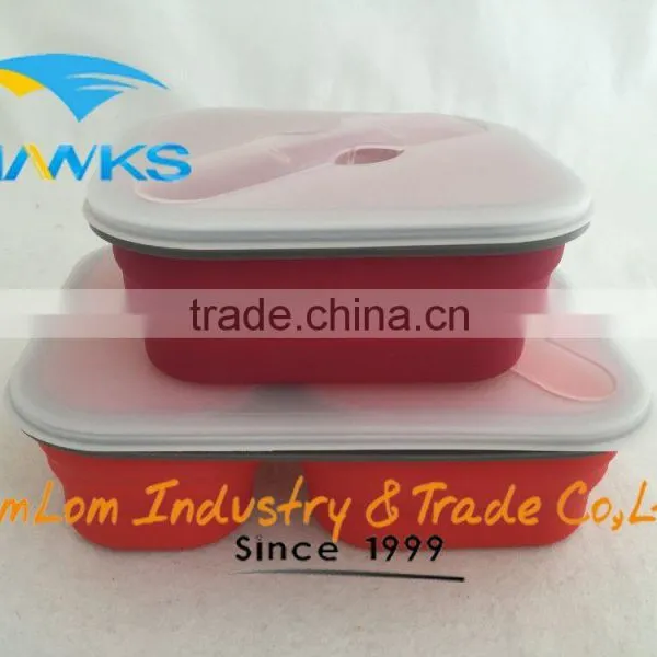 Silicone Foldable Camping Lunch Box(CL1D-MGB152) photo-2