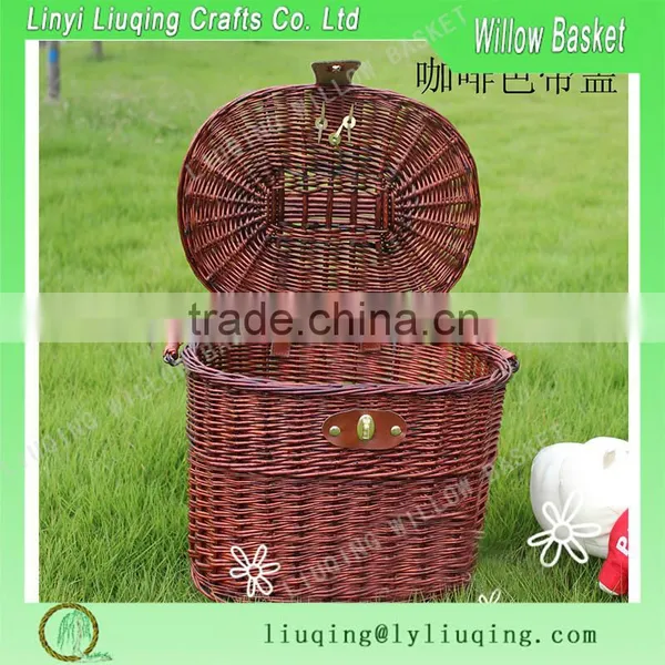 European Style Domestic Wicker Bicycle Basket for Travel