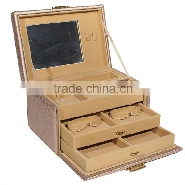 2015 Luxury Fashion Multi-functional Leather Dressing Box With Fish Scales photo-3