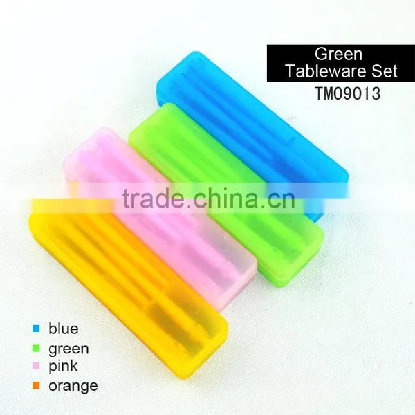 Environment Protection Food-Grade Plastic Travel Cutlery Set in Pouch photo-2