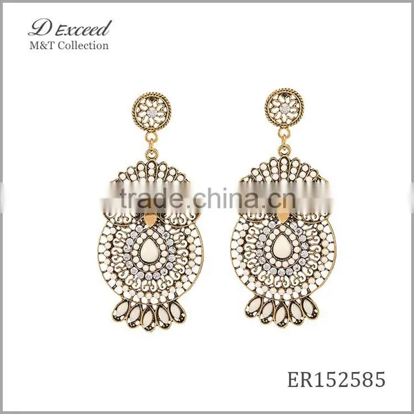 Wholesale Jewelry New Designs Ladies/Women's Ethnic Resin Beaded Earrings Owl Gold/Silver Plating Drop Earrings photo-2