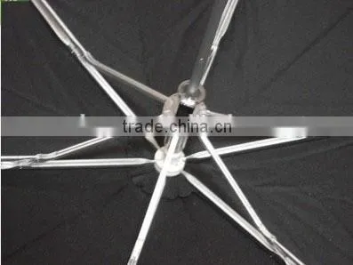 Aluminium Cheap Advertising 3 Folding Black Promotion Umbrella photo-6
