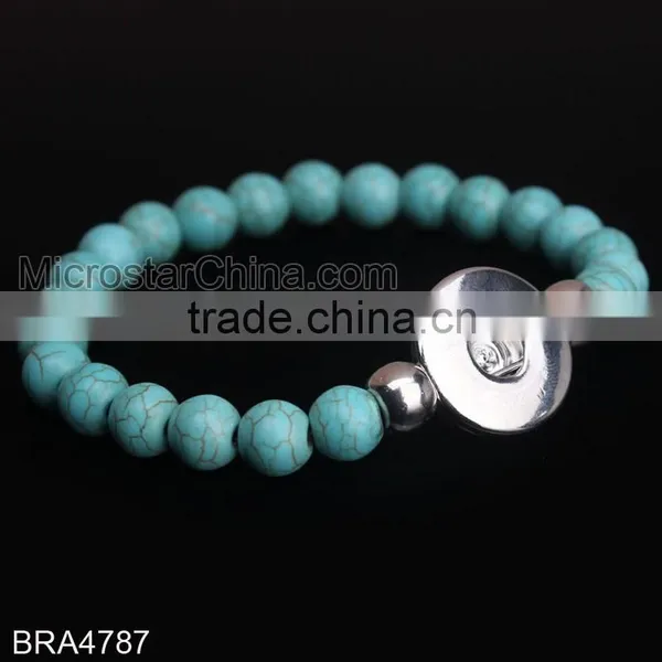 2015 New Product Snap Button Jewelry Glass Bead Bracelet Patterns photo-5