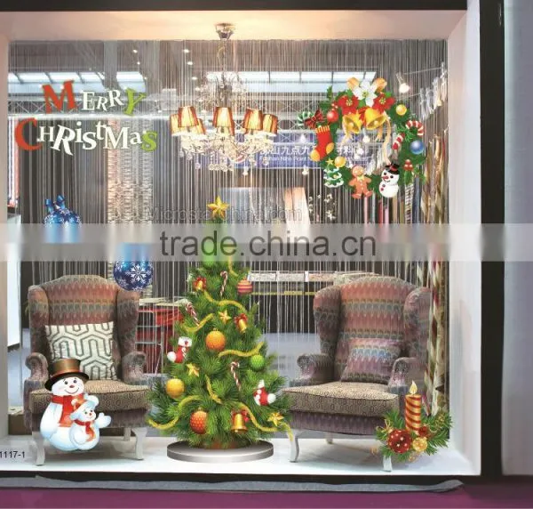 Happy Christmas Santa Claus Words Wall Sticker Home Decoration Chirstmas Party Window No Glue Static Stickers Decoration Supplier's Choice photo-2