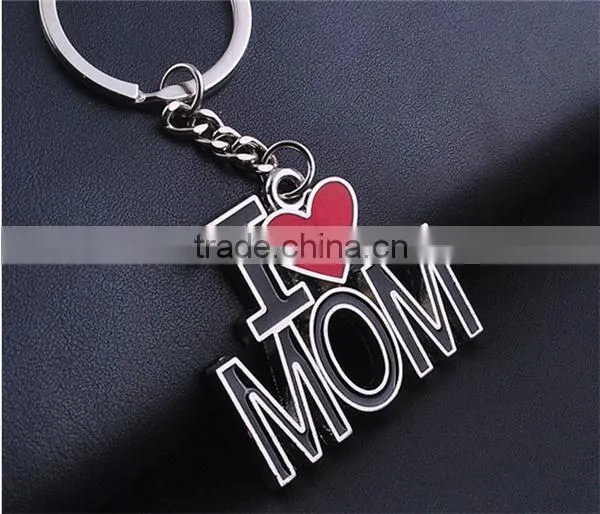 New Fashion Gift Key Chains With I Love MAMA Key Chain Oil Paint Metal Key Chain Blue Souvenir photo-2