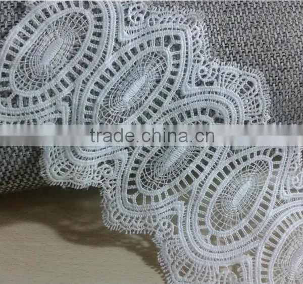 100%cotton Bulk Hot Sell Lace Guipure Flower Embroidery Fabric Lace Hot Style for Dress photo-3