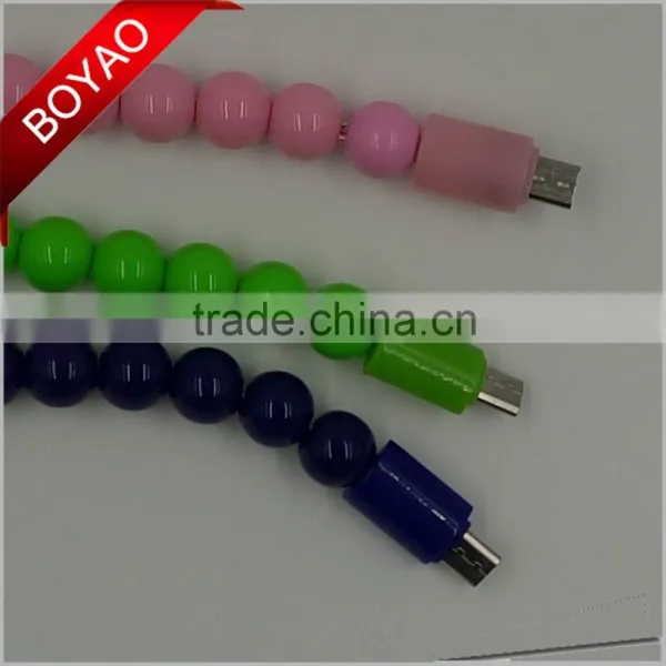 2016 Popular Buddha Bead Usb Charging Cable, Wearable Bracelet Usb Charging Cable, Micro Usb Charging Cable photo-2