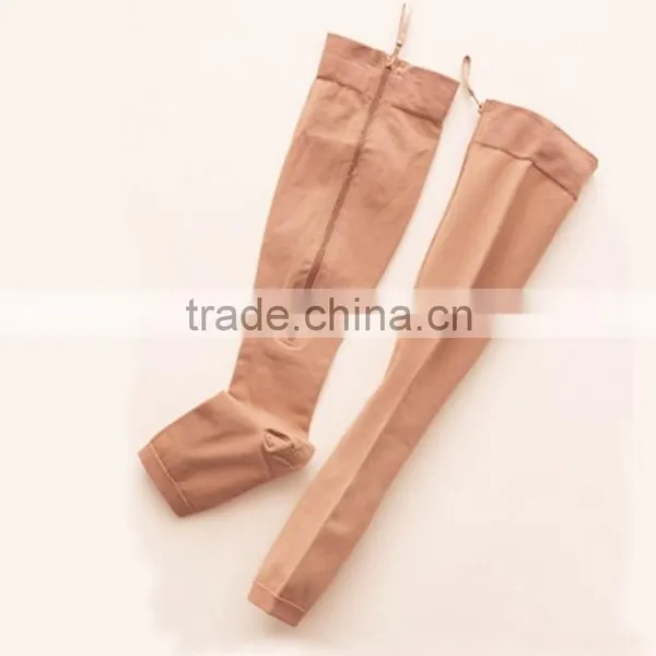 S-SHAPER China Factory Supplier Zipper Compression Socks Knee Support High Open Toe Socks With Zip Sox photo-2