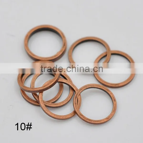Antique Copper 10mm Flat Jump Rings photo-2