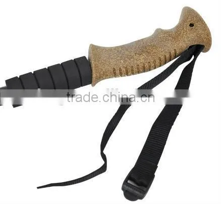 3 Section Aluminum Telescopic Cork Wood Rubber Adjustable Trekking Pole Nordic Wooden Walking Stick photo-2