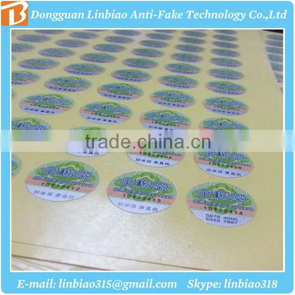 Hologram Scratch off Label Sticker for Scratch Card