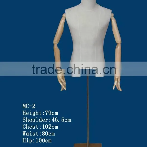 Male Dress Form Mannequin With Wooden Arms and Base photo-2
