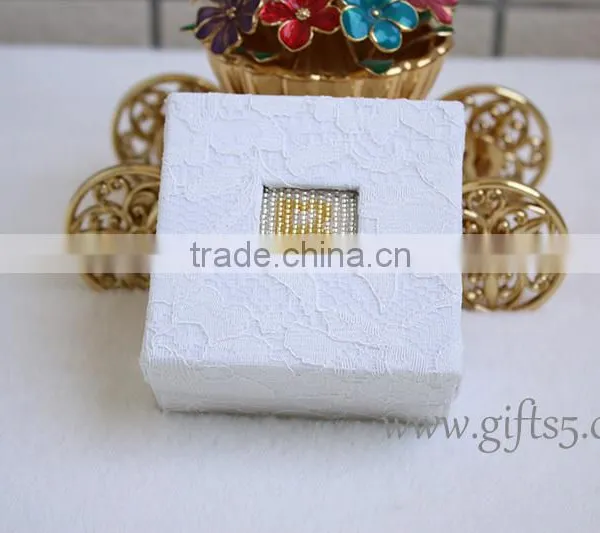 Custom Wedding Ring Box Engagement Box With Beaded Name Plate of B photo-2