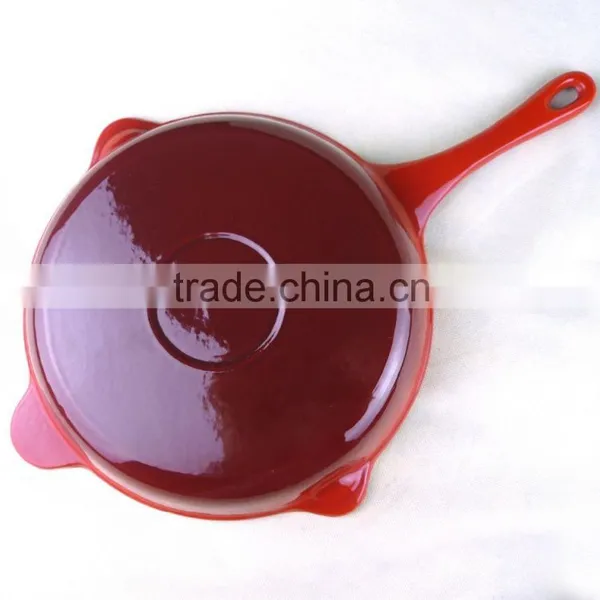 Enamel Cast Iron Paella Fry Pans With Long Handle Support photo-3