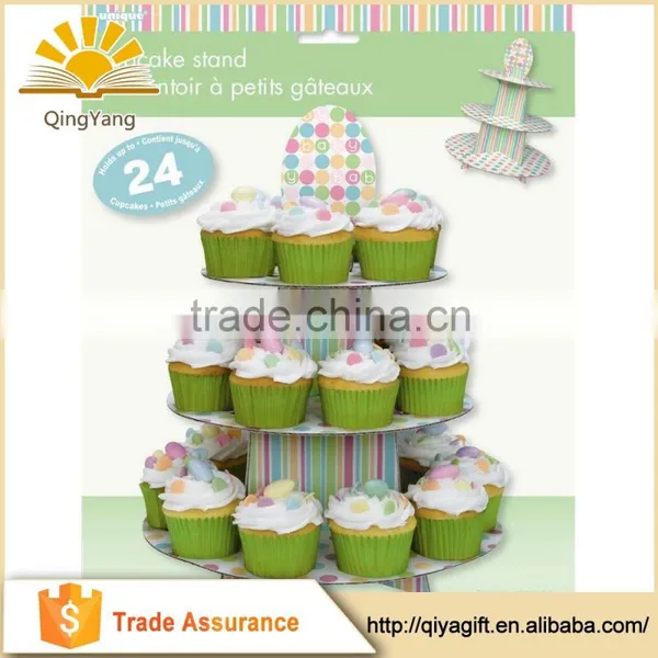 3 Tier Round Cardboard Cupcake Stand Tiered Cake Holder photo-4