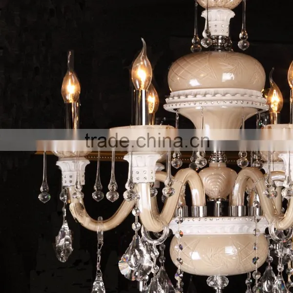 Medium Brown Candle Chandelier Crystal Pendant photo-2
