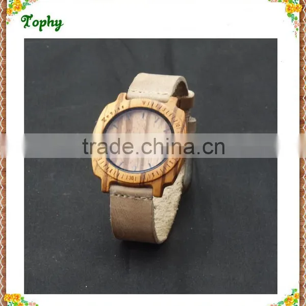 Brown Genuine Leather Wooden Watch Wholeasale Cheap Price photo-5