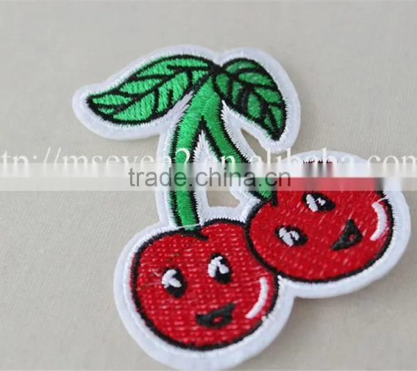 Good Price 7*8 cm Red Patches Cherry Pattern Design Indian Embroidery Patch photo-3