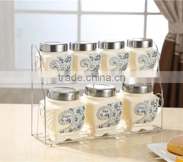 Ceramic Canister Tea Coffee Sugar Set photo-2