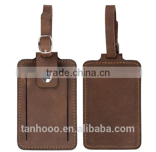 Customize Genuine Real Leather Fashion Luggage Baggage Tag Handbag Tags photo-3