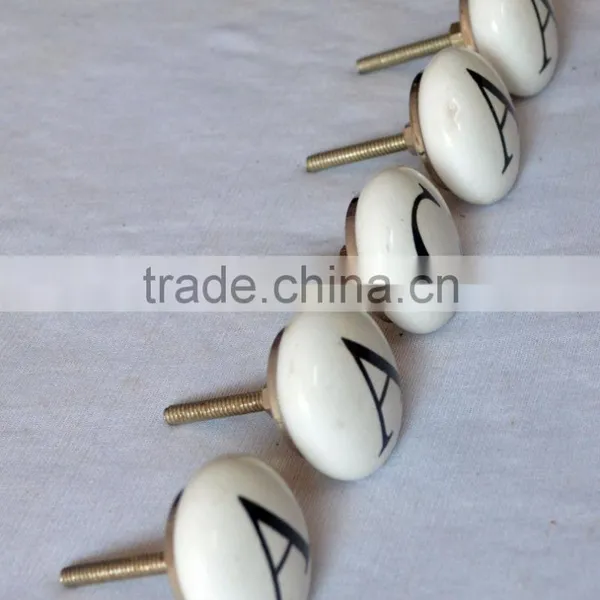 Newest Design Hand Painted Alphabetic Door Knobs photo-3