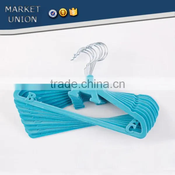 A Shape Kids ABS Plastic Velvet Antiskid Hangers Flocking Clothes Hangers With Pulley,ABS,Nylon Villi,stainless Steel Hook photo-2
