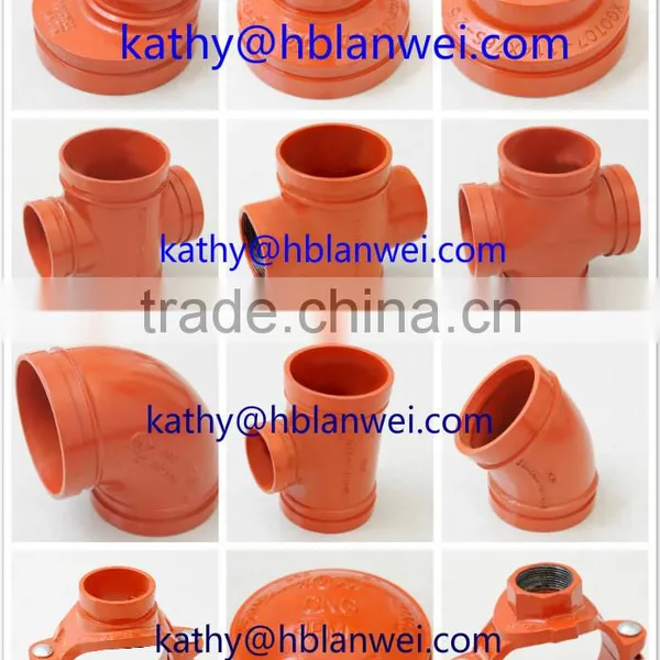 UL FM Approved 1"-12" Ductile Iron Grooved Fittings Pipe Fittings China Grooved Fittings
