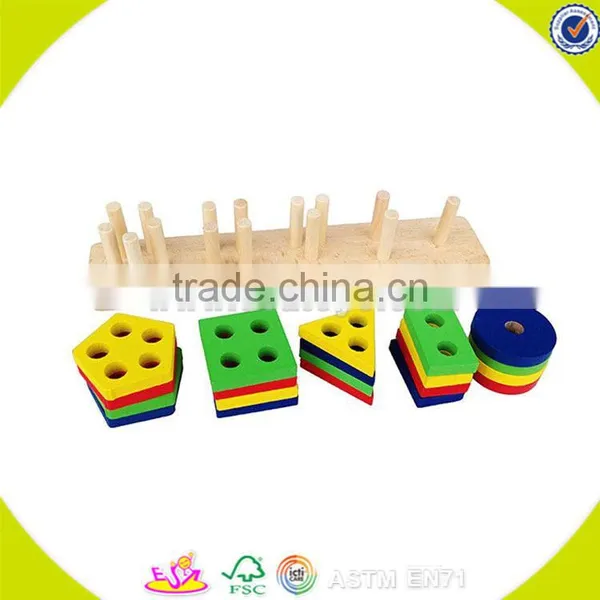 Wholesale Cheap Kids Wooden Stacking Sort Blocks Preschool Shape Sort Blocks Children Wooden Stacking Classic Game W13D112 photo-3