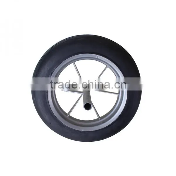 Qingdao Wantai 5 Inch Pneumatic Wheel Rims Wheel Solid pu Wheelbarrow Wheels photo-3
