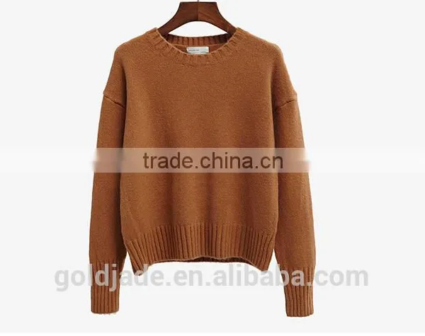 2016 New Korean Style Spring Winter Autumn Round Neck Long Sleeve Plain Women Sweater photo-5