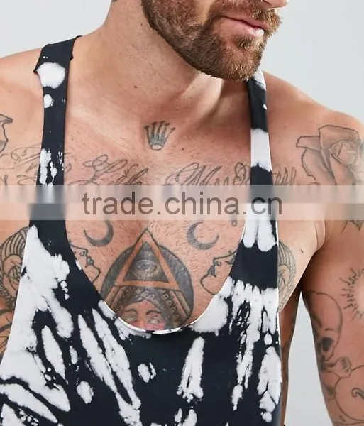 2017 High Quality New Design Summer Custom Black Gym Wear Comfortable 100% Polyester Fashion Men's Printing Sport Tank Tops photo-3