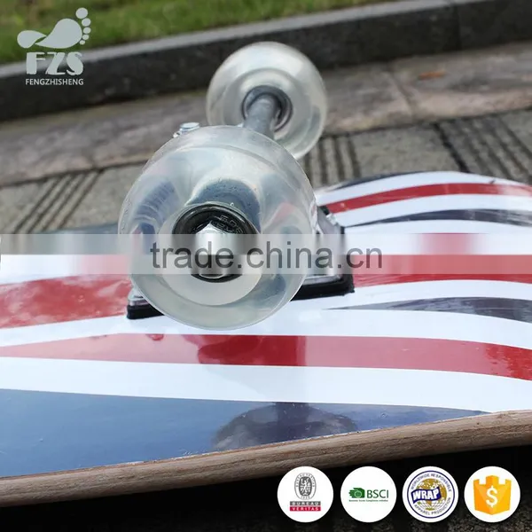 HSJ252 31*8 Inch Classic 4 Wheels Complete Skateboard Skates PU Wheels photo-3