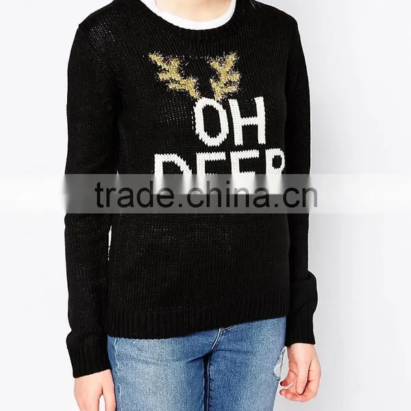 Fashion Women Christmas Novelty Knitted Top New Christmas photo-3