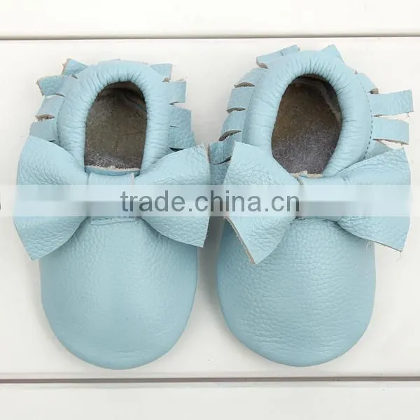 Soft Rubber Sole Cute Baby Orthopedic Shoes Baby Leather Moccasins With Bow photo-5