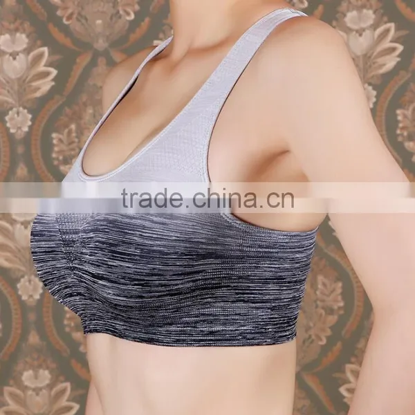 Zm10727a Wholesale Gradient Color Yoga Bra New Design Fashion Wireless Fitness Sports Bra photo-2