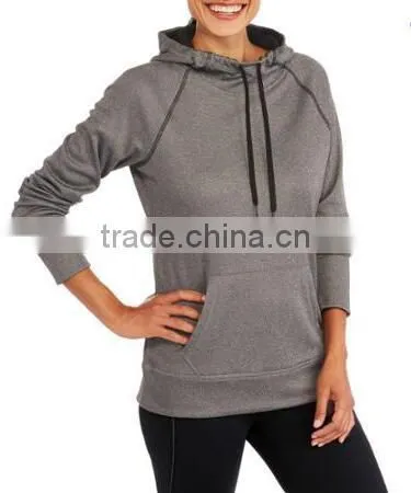 Fashion Women's Clothing 100% Polyester Raglan Tech Fleece Hoodie With Hood photo-5