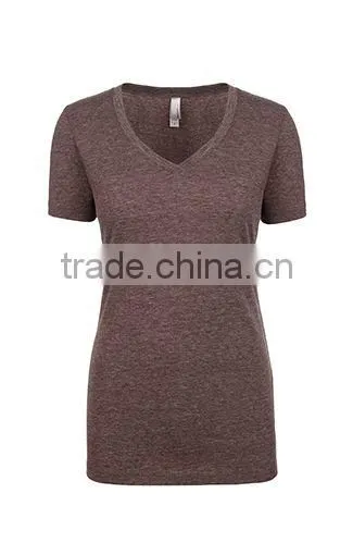 Next Level Apparel Ladies' Poly Cotton V-Neck Tee - Made From 65% Polyester and 35% Combed Cotton and Comes With Your Logo. photo-4