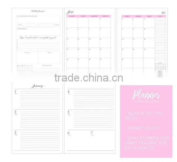 Customize A4/A5/A6 Different Kinds of Planner /noteboo/diary Planner /wire-o Planner With Emboss/deboss Logo , photo-3