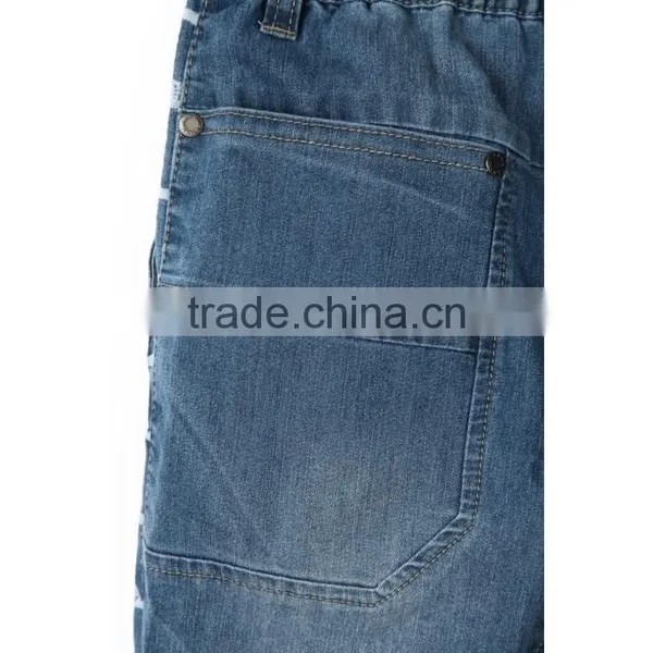 OEM Service Fashion Wholesale Printed Breathable Brand Blue Kid Jean for Summer photo-3