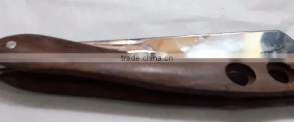 CUT THROAT SHAVETTE STRAIGHT SHAVING RAZOR WOODEN HANDLE photo-3