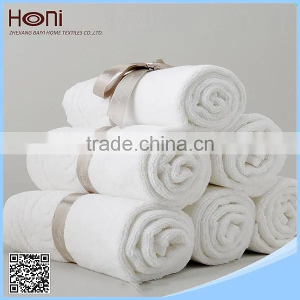 100% Cotton Woven 21S Yarn White Color Hotel Towels photo-2